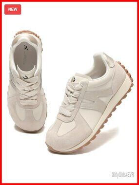 Wide Toe Box Walking Sneakers Non-Slip Lace-Up Women's Athletic Shoes